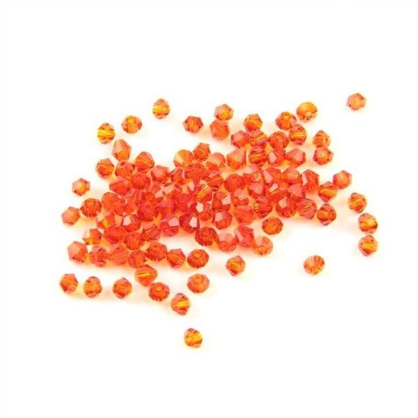Gorgeous And Bright-colored Orange Red Crystal Bicone Beads Popular in Diverse