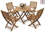 Buy cheap Rectangle / Round / Square Folding Table And Chairs Solid Wood Garden Furniture Sets  from wholesalers