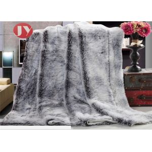 Buy cheap Knit Chunky Plush Faux Fur Blanket Throws , 100 Polyester Reversible pv fur Blanket from wholesalers