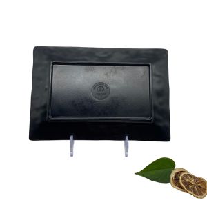 Buy cheap Matte Black Melamine Soup Plate Reliefs Texture Rectangle Shaped Plates from wholesalers