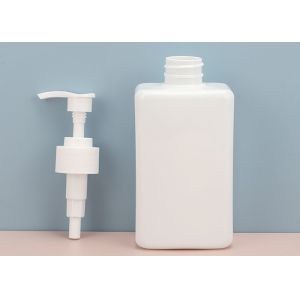 White Square Empty Plastic Bottles With Lockable Pumps 400ml