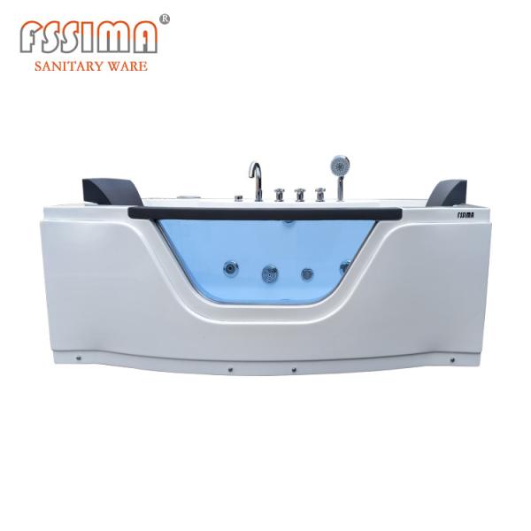 Quality Two Person Spa Bathtub Corner Acrylic Jacuzzi Tub 1700x600mm 2 Sided Skirt Corner for sale
