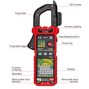 Buy cheap HT205 Clamp Meter Auto Range True RMS NCV DC AC Voltage Inrush Current Temperature Tester Automatic Voltmeter from wholesalers
