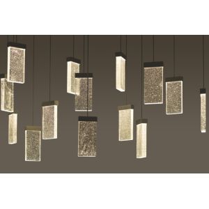 Buy cheap Rectangular LED Pendant Lights Hanging Fixture Massifcentral Brass Finish product