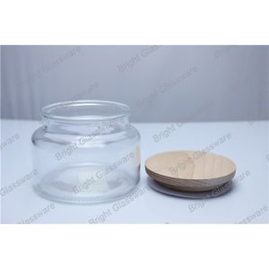 Buy cheap frosted glass jar with wooden lid for wholesale from wholesalers