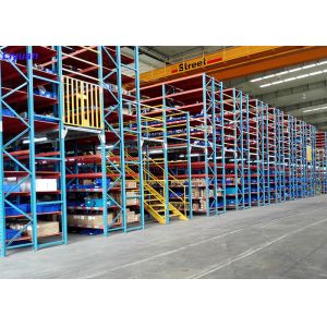 Warehouse Heavy Duty Steel Mezzanine Racking System Multi Layers Shelves