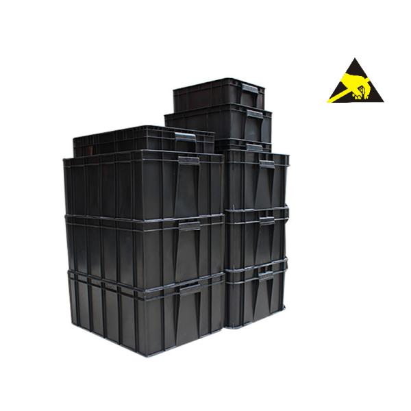 Buy cheap Esd Container Permanent Antistatic Black Esd Plastic Electronic Tote Conductive Carrying Caseesd Storage Box With Lid from wholesalers