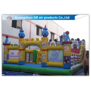 Superman Inflatable Fun Park Funland , Childrens Bouncy Castle With Slide