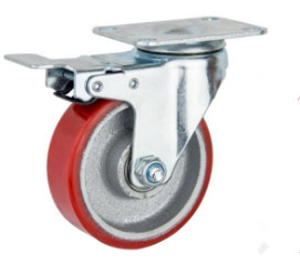 Quality 4 Inch Locking Wheels Pu Wheels Castors With Brakes for sale