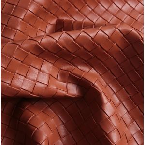 Soft and Durable Embossed Woven Handbag PVC Faux Leather Fabric