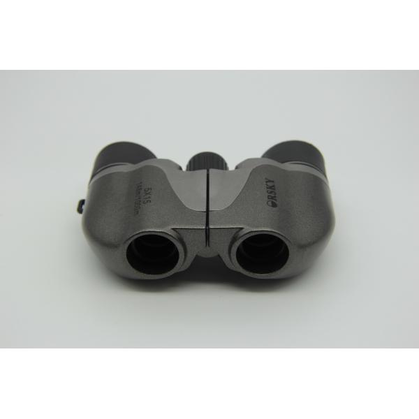 Quality Folding Small Porro Kids Toy Binoculars Grey Convenient Easy Carrying With Strap for sale