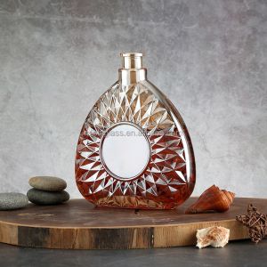 Buy cheap Super Flint Glass 500ml Clear Round Liquor Whisky Spirits Vodka Gin Rum Brandy Bottle from wholesalers