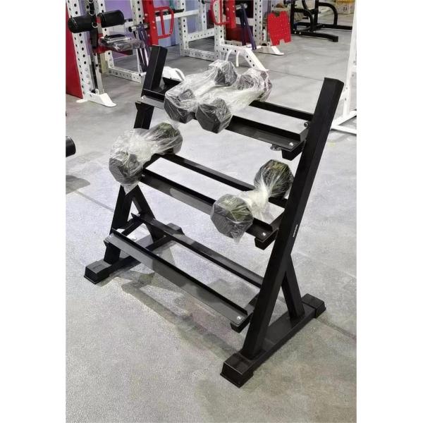 Three Layer Commercial Fitness Equipment Dumbbell Rack Metal Set For Strength Training