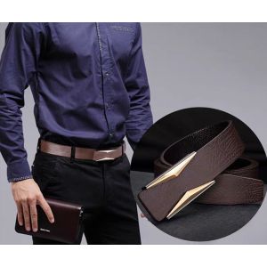 Buy cheap Prong Buckle Distressed Leather Belt 3.5cm Wide Classical from wholesalers