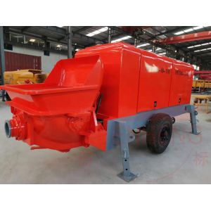 Mobile Electric Concrete Pump 80m3 / H Capacity Red Color SGS Approval