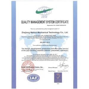 Zhejiang Wellnit Mechanical Technology Co.,Ltd Certifications