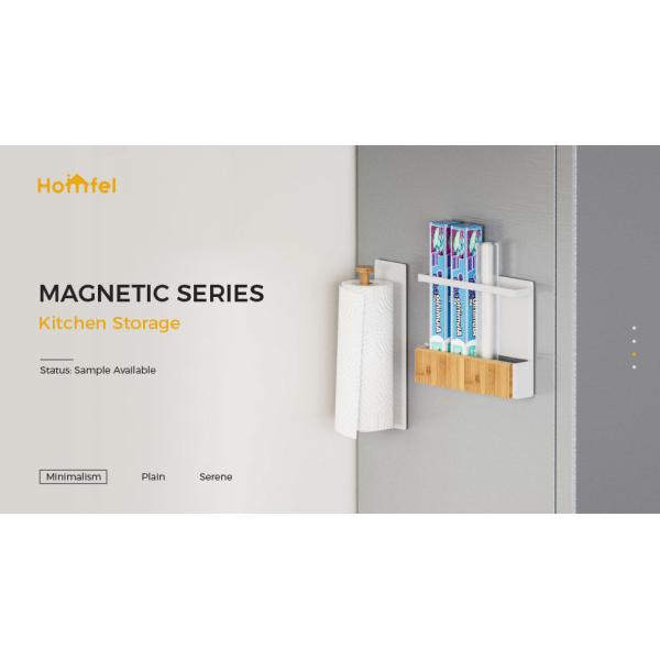 Household Magnetic Attraction Kitchen Rack Multifunctional No Drilling Wall Mounted