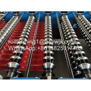 PLC Controlled Corrugated Roll Forming Machine H Beam Base With Omron Encoder