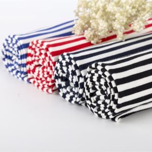 China Hard-Wearing And Breathable Environmental Striped Knit Fabric For T-Shirt on sale