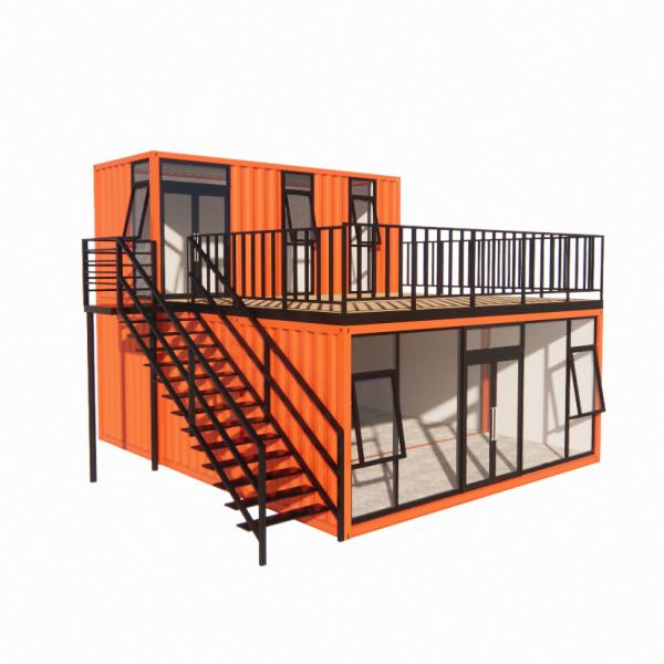 Prefab Shipping Container Pop Up Coffee Shop Restaurant Wall Options of 50/75/100mm Wave Sandwich Panel