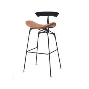 Buy cheap Tall Modern Leather Industrial Bar Stools Metal With Wood Backs from wholesalers