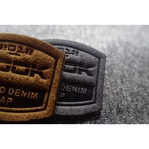 Buy cheap 3D Snow Suit Micro Fiber Woven Clothing Labels Embossed Patches from wholesalers