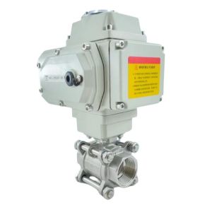 3PC Thread Ball Valve with Automatic Electric Actuator ISO9001 Standard DN8