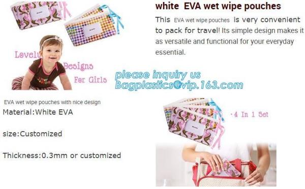 sanitary disposable napkin disposal bags/baby wet wipes bag/wet tissue bag, EVA baby wet wipes pouch wet tissue bag with