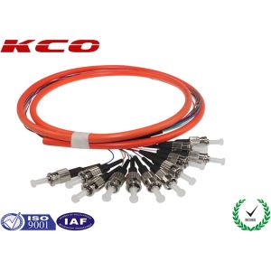 China Fiber Optical ST Pigtail / Multimode OM1 OM2 OM3 OM4 OM5 Pigtail 12 Color Multi-fiber 0.9mm on sale