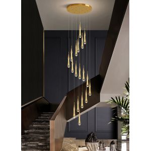 Buy cheap Long modern crystal chandelier for staircase luxury home decor nordic led pendant light(WH-NC-70) from wholesalers