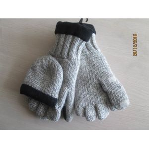 Buy cheap Half fingers with covers acrylic&wool  gloves with Thinsulate linging, white for MENS'  outside and winter from wholesalers