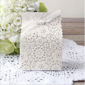 Buy cheap Hollow Luxurious Wedding Candy Box , White Personalized Candy Boxes from wholesalers