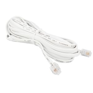 Buy cheap 6P4C RJ11 Plug To Plug White Telephone Flat Cable 26AWG*4C from wholesalers