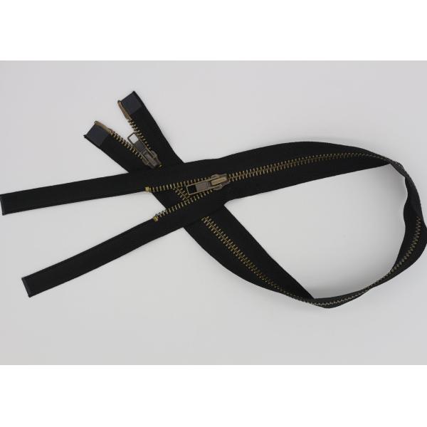 Quality Double Metal Open End Fire Retardant Zippers 36 Inch Antique Brass Metal Zipper for sale