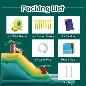 Buy cheap Commercial Dry and Wet Water Slide Inflatable Tropical Fiesta Breeze Kids Inflatable Water Slide with Pool from wholesalers