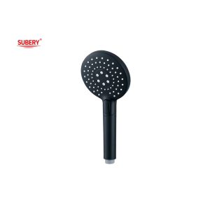 Buy cheap ABS plastic 3 function handshower hand shower for shower column matt black bathroom silicon nozzle round easy clean OEM from wholesalers