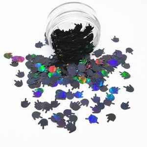 Wedding Event Parties 3D Polyester Hands with Holographic Silver Black Middle