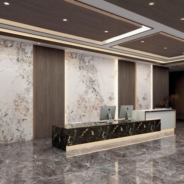 Glossy Marble Bamboo Charcoal Board Veneer Fiber Panel for Gym Interior Wall Decor