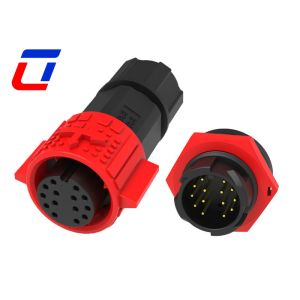 China M19 Push Lock Circular 14 Pin Male Female Connector Waterproof Wire To Board on sale