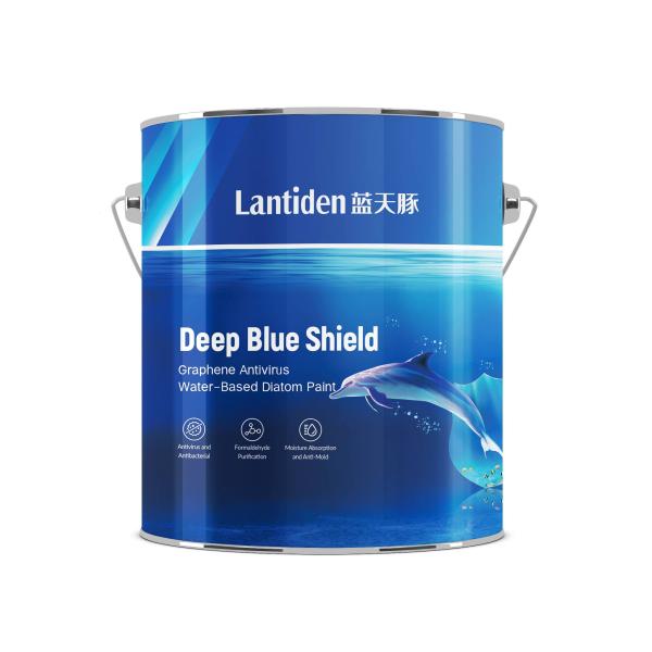 Deep Blue Shield Interior Wall Paint 10 in 1 Function With Odor Free and Level I
