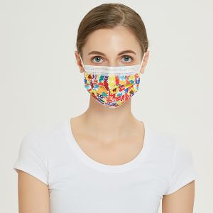 Buy cheap S&J Protective Disposable Nonwoven Printed Cute Face Mask Respirator Medical Surgical 3 ply custom printed face mask from wholesalers
