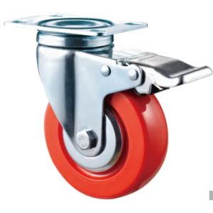 Buy cheap Locking Wheel Red Urethane Casters With Brakes from wholesalers