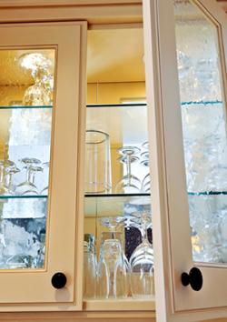 textured glass cabinets