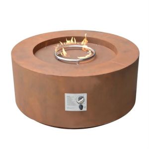 Buy cheap Corten Steel Round Fire Pit Table 95cm Portable Freestanding Gas Propane from wholesalers
