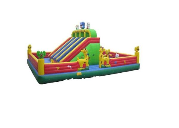 Buy cheap Cartoon Funny Inflatable Fun City Jumping Bouncy Playground 14 * 7m Customized from wholesalers