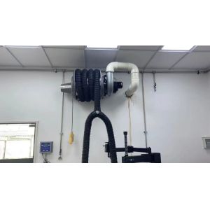 Buy cheap Spring Drived Vehicle Exhaust Extracting Hose Reel Fixed On Wall With Dual Pipes 1.5kw from wholesalers