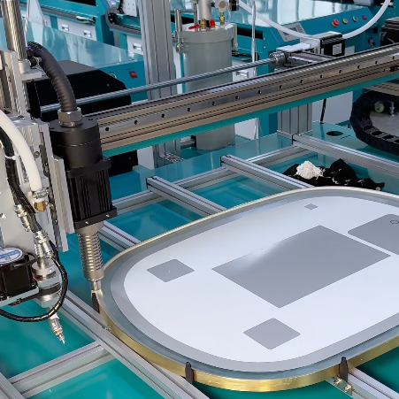China Plasma Treatment Glue Dispensing Machine Mirror Light Frame Assembly on sale