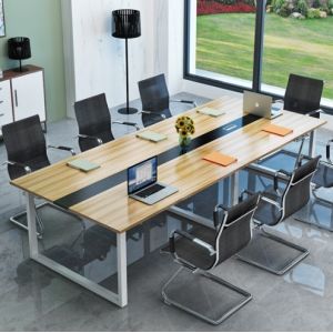 End Boardroom Meeting Room Conference Table with Matching Chairs Set Customer