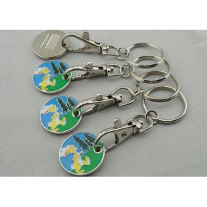 Zinc Alloy, Aluminum, Iron Rabbit Trolley Coin with Key Chain, One Euro Coin