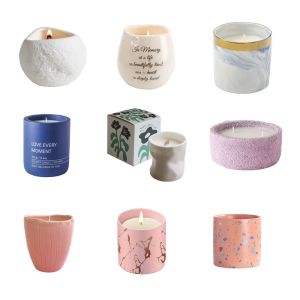 Buy cheap Custom Modern Ceramic Candle Jar Letterpress Printing With Lid from wholesalers
